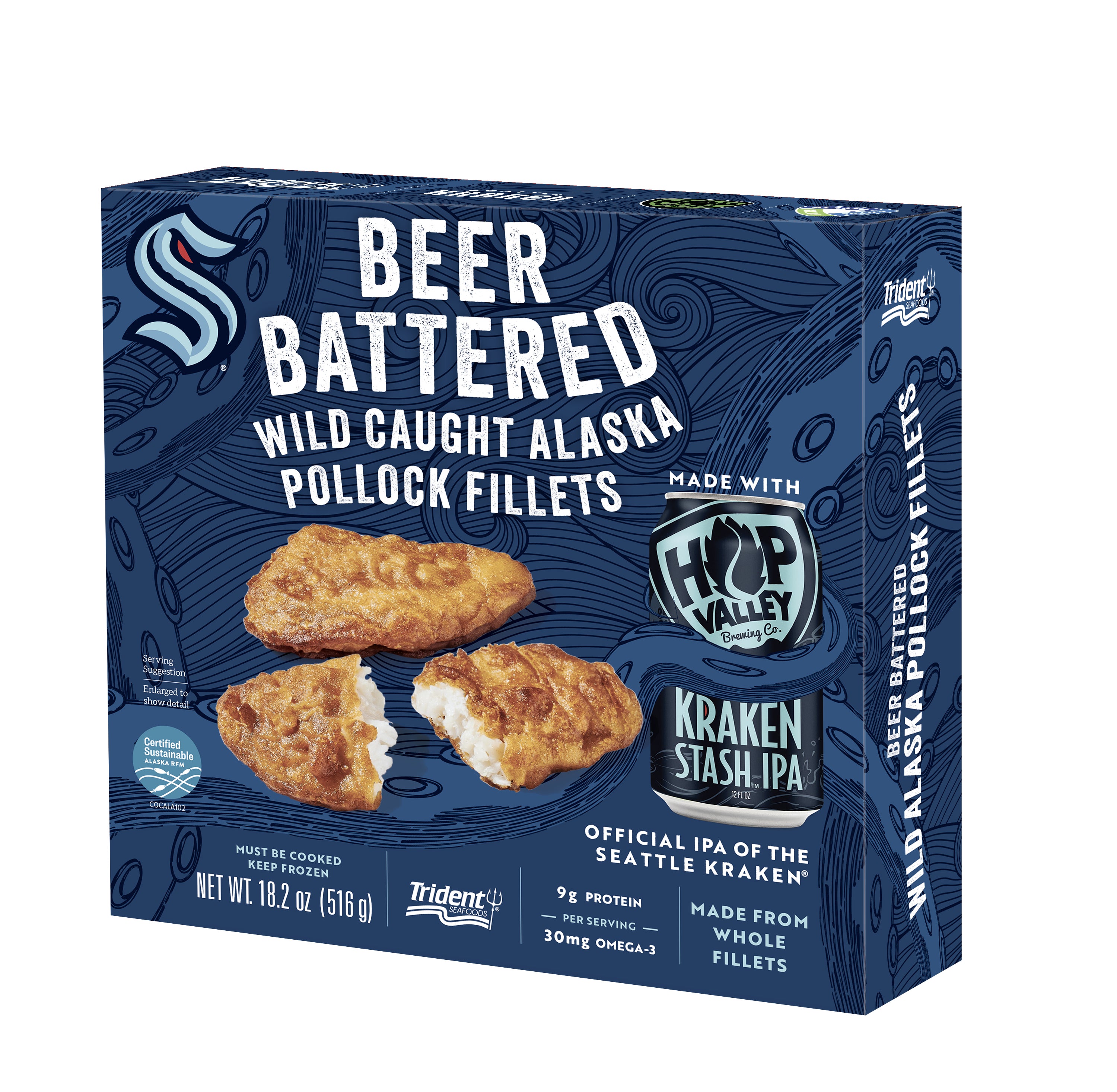 Kraken Stash IPA Beer Battered Wild Alaska Pollock slide 0